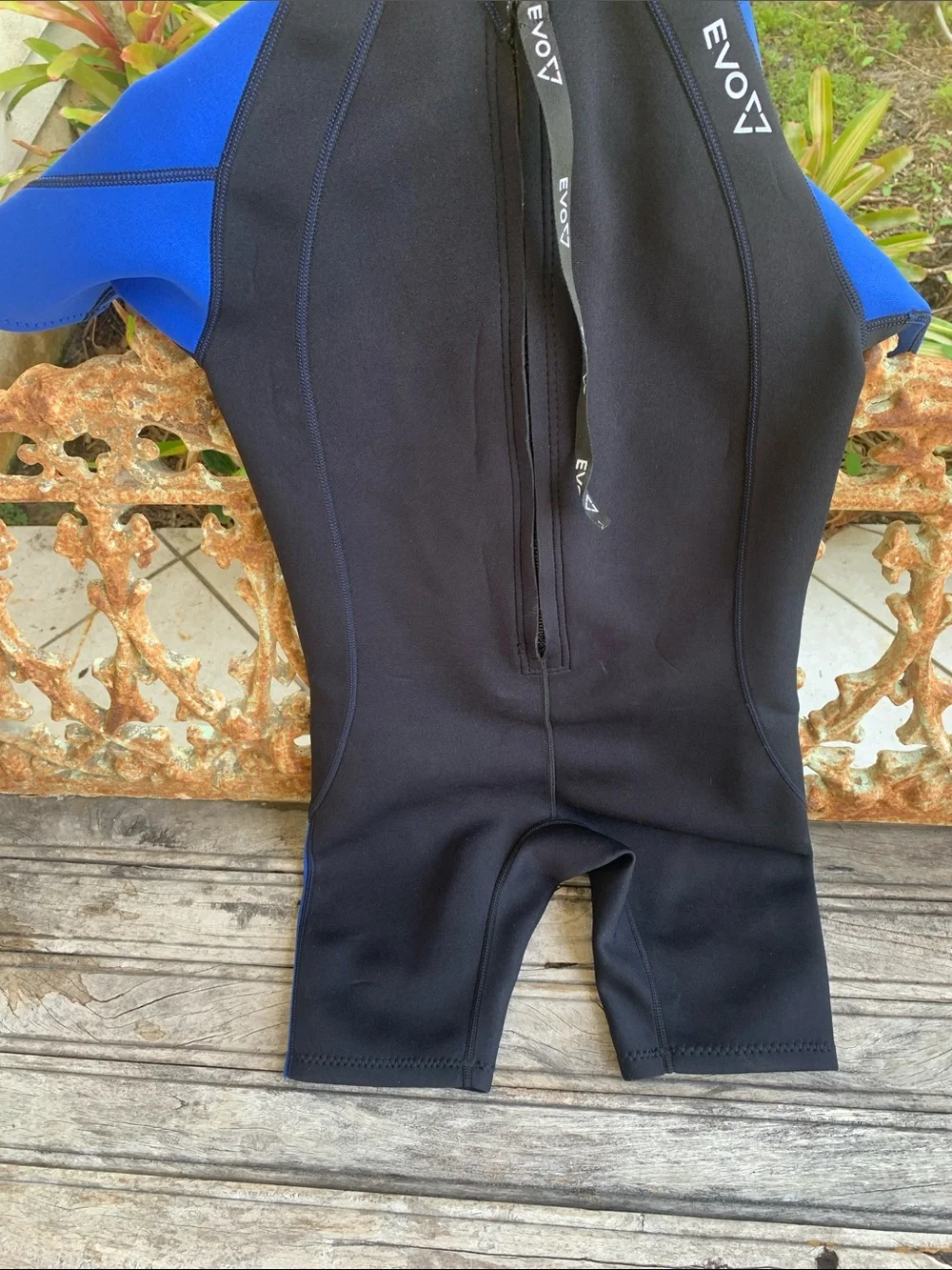 EVO Kids Short Sleeve Swim Wetsuit and Rashguard - Black and Blue